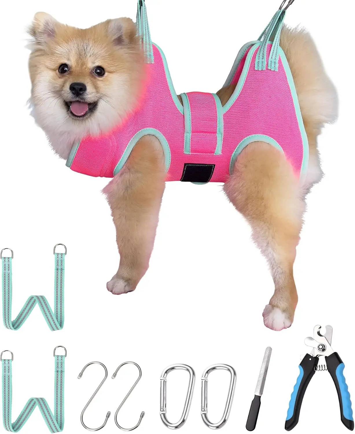 Kkiimatt Dog Grooming Hammock,XS Pink Hanging Harness Holder for Nail Clipping/Trimming,Grooming Sling Hanger with Thick Fabric Neck Support,Strap Restraint for Claw Care
Kkiimatt Dog Grooming Hammock,XS Pink Hanging Harness Holder for Nail Clipping/Trimming,Grooming Sling Hanger with Thick Fabric Neck Support,Strap Restraint for Claw Care