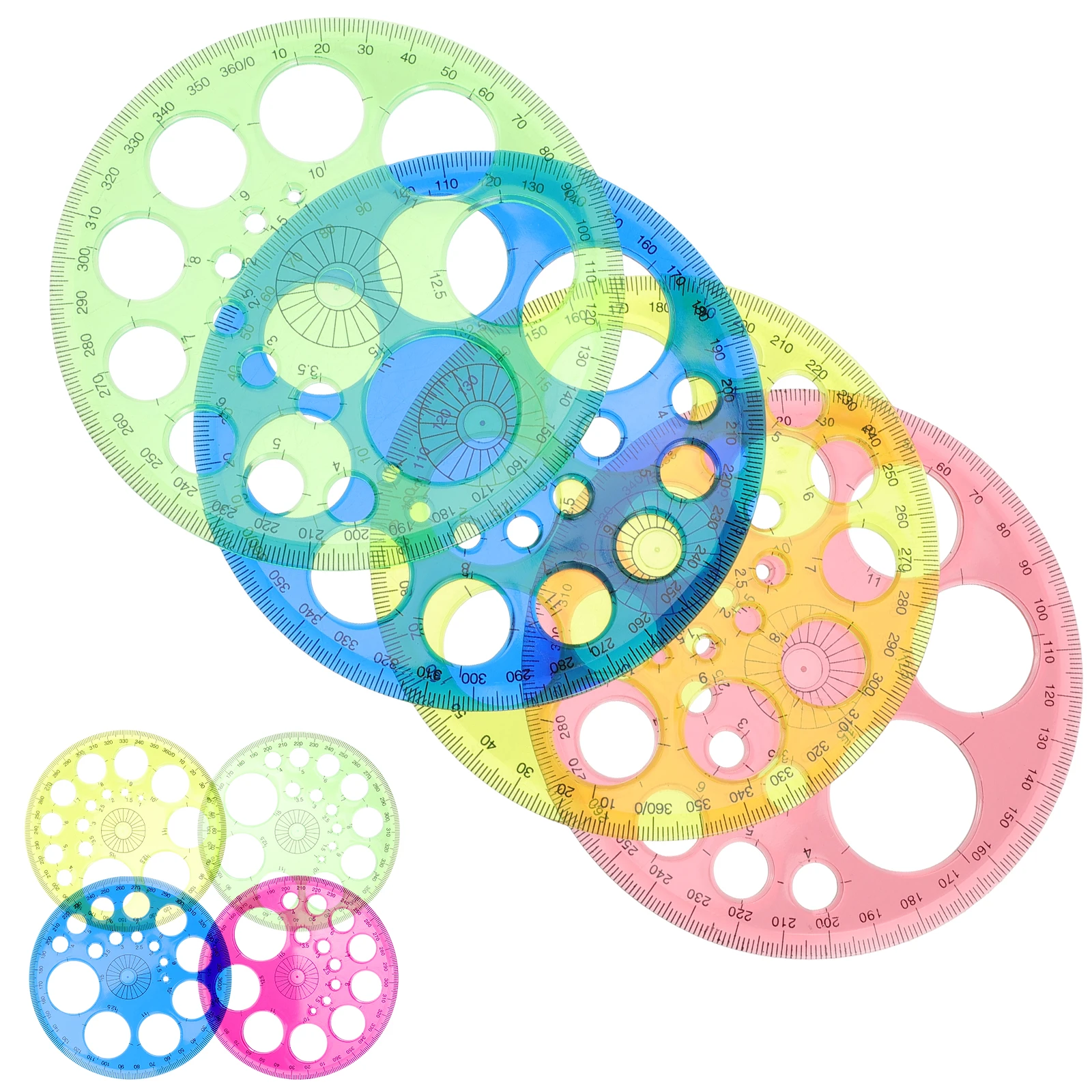 10 Pcs Circle Protractor Template Plastic Measuring Tool Round Ruler Portable Drafting Students Math Study Gift
10 Pcs Circle Protractor Template Plastic Measuring Tool Round Ruler Portable Drafting Students Math Study Gift