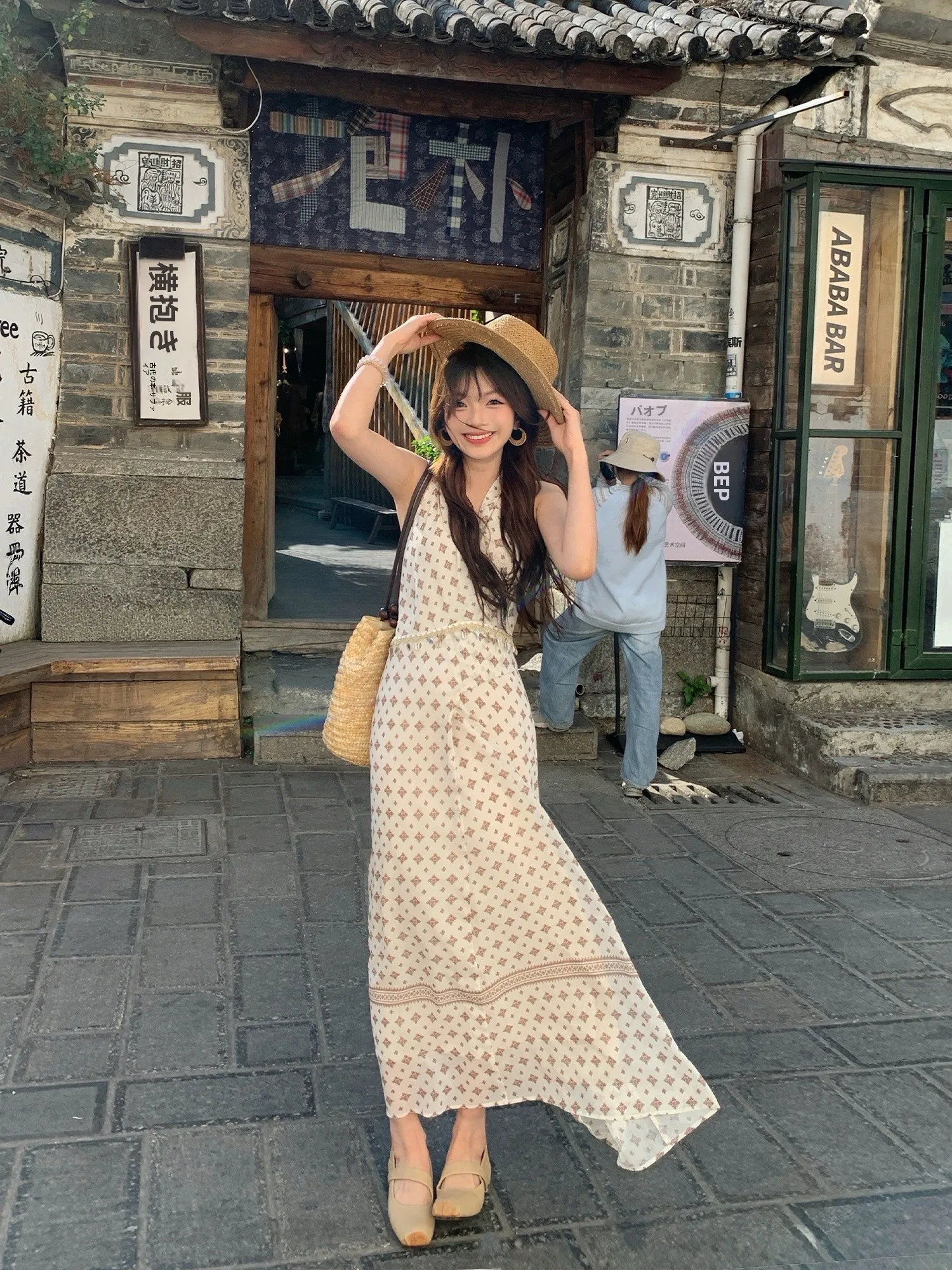 Early Spring Neck Hanging Waist Cinching Dress Vacation Style Loose Casual V-neck Polyester Fiber Women's Dress
Early Spring Neck Hanging Waist Cinching Dress Vacation Style Loose Casual V-neck Polyester Fiber Women's Dress