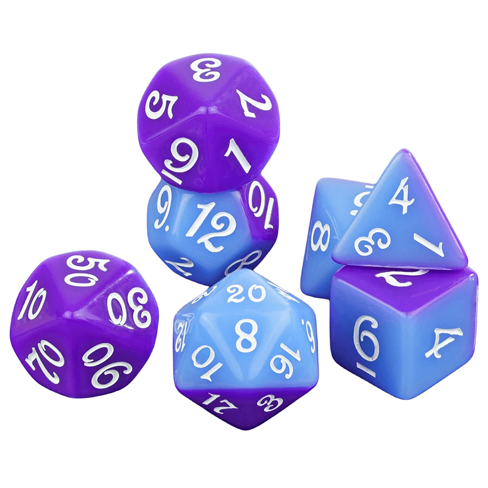 Double Color Dice Set for Board Game, Polyhedral D4-D20 DND Role Playing Game Dice, 7pcs Dice Set
Double Color Dice Set for Board Game, Polyhedral D4-D20 DND Role Playing Game Dice, 7pcs Dice Set