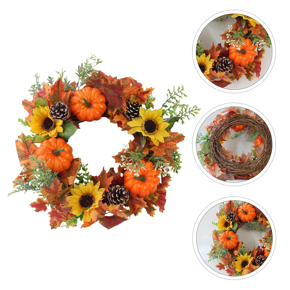 Pumpkin Wreath Artificial Garland Decor Thanksgiving Day Fake Orange Festival Halloween Holiday Simulated Wreath Home Banquet
Pumpkin Wreath Artificial Garland Decor Thanksgiving Day Fake Orange Festival Halloween Holiday Simulated Wreath Home Banquet