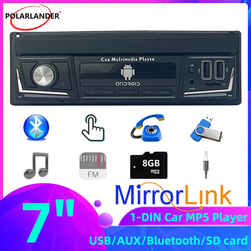 Retractable 1 Din Radio Touch Screen Mirror Link GPS Bluetooth Rear View Camera Android MP5 Player 7 Inch Car Multimedia Player
Retractable 1 Din Radio Touch Screen Mirror Link GPS Bluetooth Rear View Camera Android MP5 Player 7 Inch Car Multimedia Player