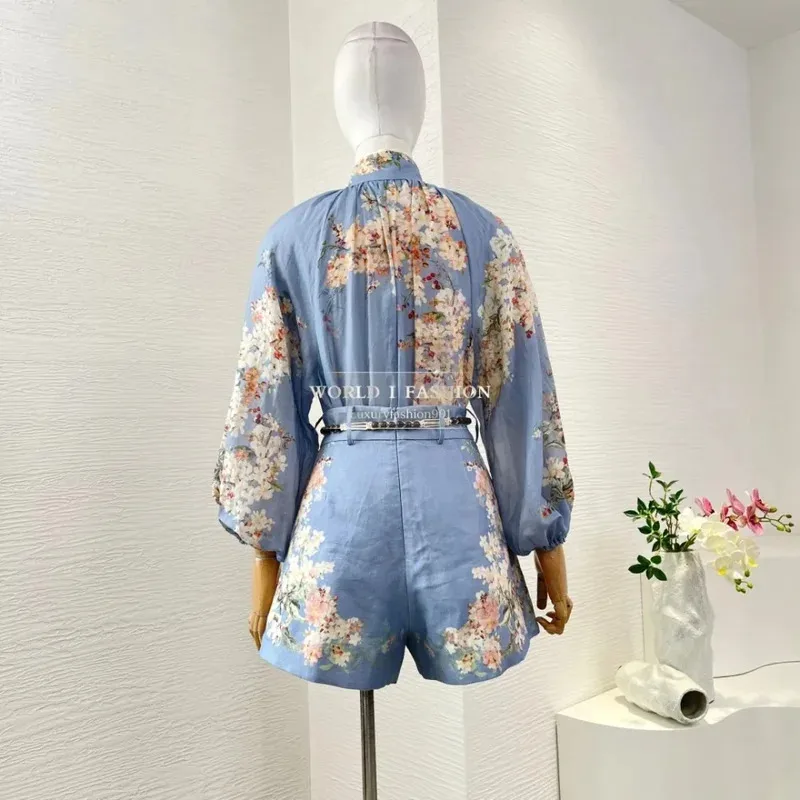 Violet Purple Floral Print Long Sleeve Blouse Tops and Shorts Set 2025 Ramie Linen Outfit
Violet Purple Floral Print Long Sleeve Blouse Tops and Shorts Set 2025 Ramie Linen Outfit