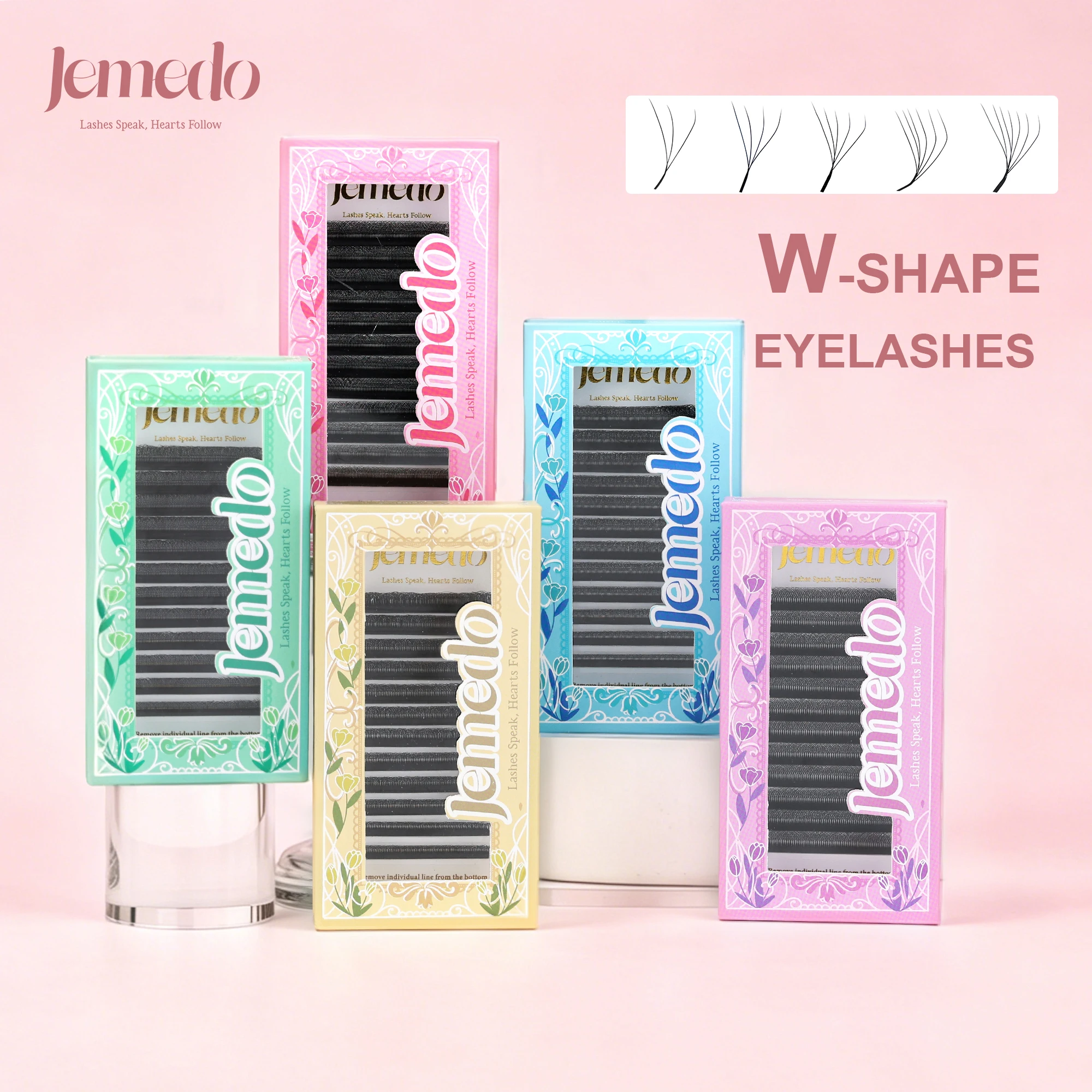 JEMEDO W-Shape Eyelash Extension 3D/4D/5D/6D/7D W Lash Extensions 0.07mm C/D/M(LU) Curl Premade Volume Fans For Makeup Wholesale
JEMEDO W-Shape Eyelash Extension 3D/4D/5D/6D/7D W Lash Extensions 0.07mm C/D/M(LU) Curl Premade Volume Fans For Makeup Wholesale