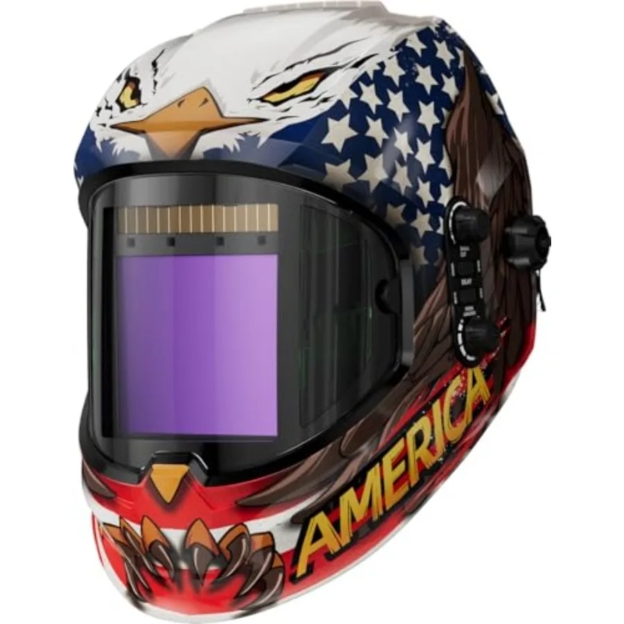Welding HelmetPanoramic 180° 3.94"X3.74"Large Viewing True Color Solar Powered Auto Darkening Welding Helmet with Side View 4 A
Welding HelmetPanoramic 180° 3.94"X3.74"Large Viewing True Color Solar Powered Auto Darkening Welding Helmet with Side View 4 A