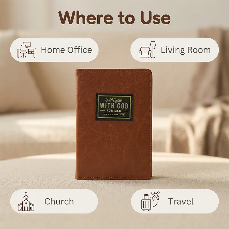 Men 365 Devotions, One Minute with God for Brown Faux Leather Books Suitable for relieving stress and relaxing the mind
Men 365 Devotions, One Minute with God for Brown Faux Leather Books Suitable for relieving stress and relaxing the mind
