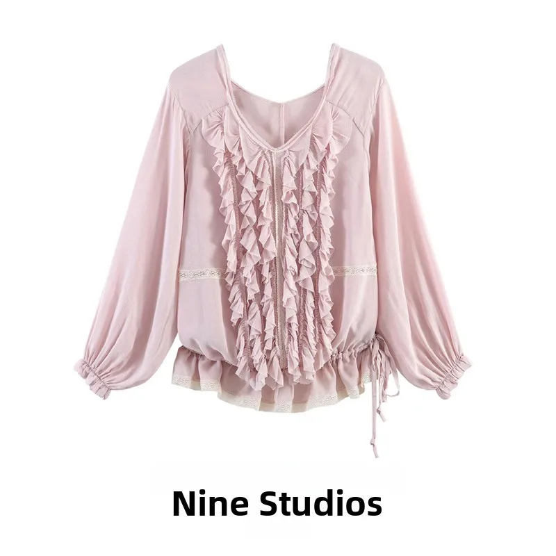 Casual Lace Patchwork Long Sleeve V-neck Shirt Women's Loose Fit Breathable Skin-friendly Comfortable Lace Fabric Shirt
Casual Lace Patchwork Long Sleeve V-neck Shirt Women's Loose Fit Breathable Skin-friendly Comfortable Lace Fabric Shirt