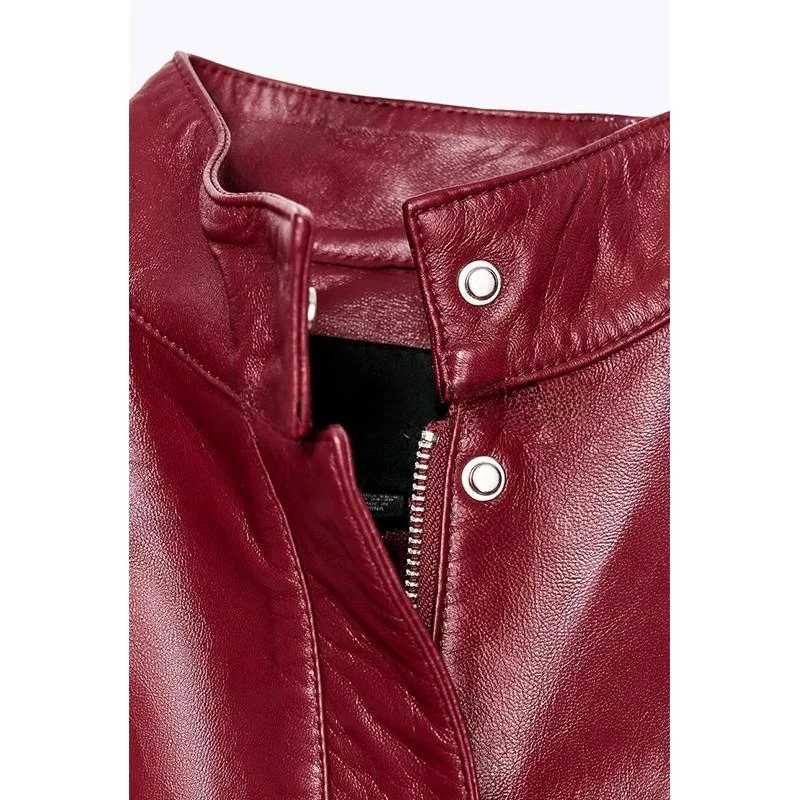Sweet Cool Spring New Women's Faion Zipper PU Leather ort Coat Cowl Ne Long Sve Commute Sle Casual Outerwear
Sweet Cool Spring New Women's Faion Zipper PU Leather ort Coat Cowl Ne Long Sve Commute Sle Casual Outerwear
