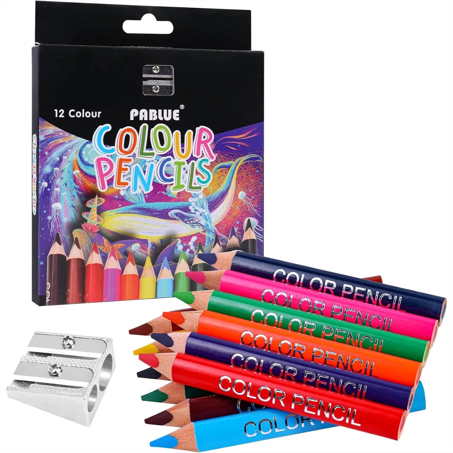 Short Triangle Jumbo Color Pencils 12 Colors Pre-Sharpened With Sharpener And Eraser For Student Drawing Doodling
Short Triangle Jumbo Color Pencils 12 Colors Pre-Sharpened With Sharpener And Eraser For Student Drawing Doodling