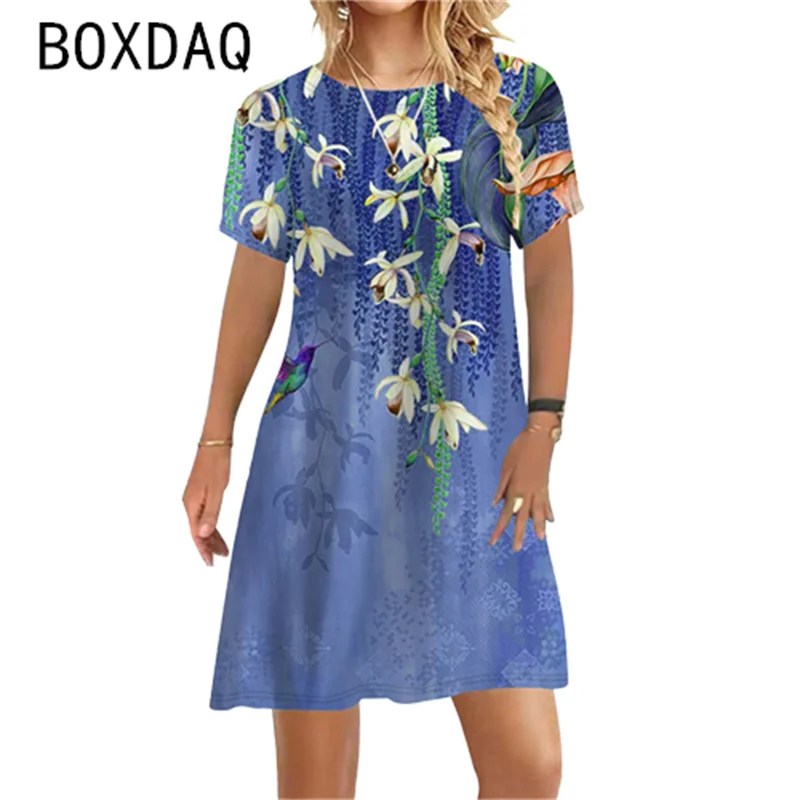 Vintage 3D Floral Print Casual Dress Summer Short Sleeve O-Neck Loose A-Line Dress Everyday Street Fashion Elegant Mini Dress
Vintage 3D Floral Print Casual Dress Summer Short Sleeve O-Neck Loose A-Line Dress Everyday Street Fashion Elegant Mini Dress