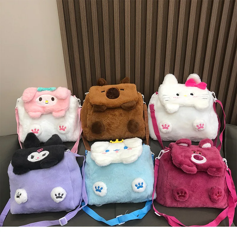 New Sanrio Kawaii Anime Hello Kitty Plush Shoulder Bag Cute Sweet Cinnamoroll Kuromi Cartoon Backpack Lovely Handbag Gifts Girls
New Sanrio Kawaii Anime Hello Kitty Plush Shoulder Bag Cute Sweet Cinnamoroll Kuromi Cartoon Backpack Lovely Handbag Gifts Girls
