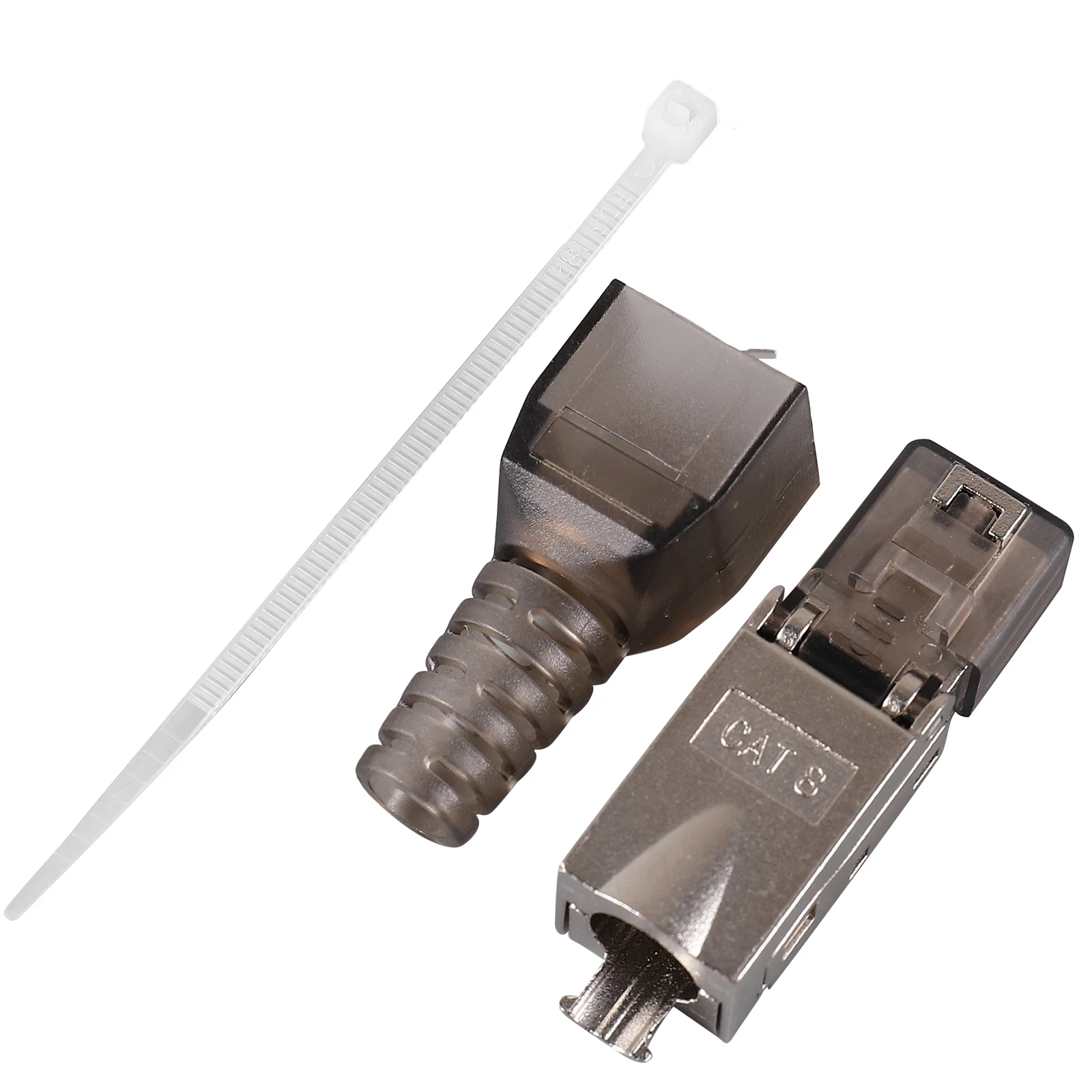 Tool-free 8-Class Modular Gold-plated Shielded Cat6A/7/8 Connectors Black Ethernet Cord Plug for Network Cable
Tool-free 8-Class Modular Gold-plated Shielded Cat6A/7/8 Connectors Black Ethernet Cord Plug for Network Cable