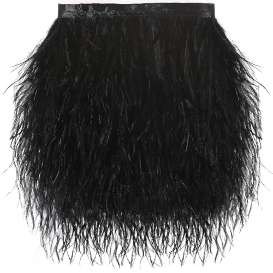Black Ostrich Feather Trim - 1.5Ply 2Yards 4-5Inch Feathers Fringe Ribbons Trim for Sewing, Dress, Craft Projects, Halloween Co
Black Ostrich Feather Trim - 1.5Ply 2Yards 4-5Inch Feathers Fringe Ribbons Trim for Sewing, Dress, Craft Projects, Halloween Co