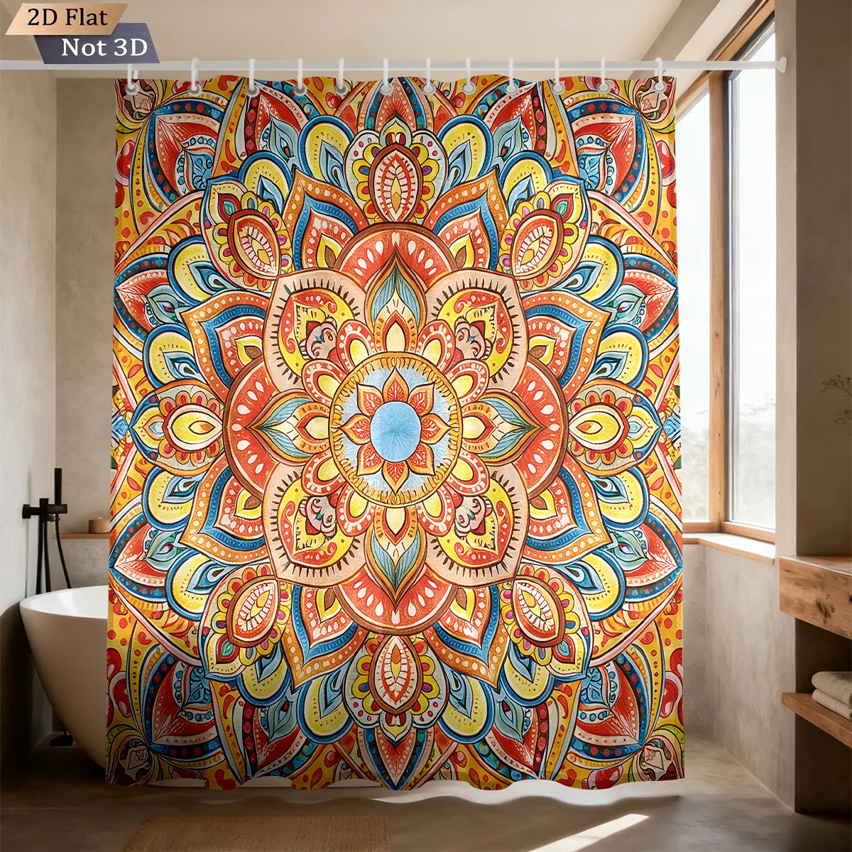 1pc Persian Pattern Printed Waterproof Shower Curtain Partition Privacy Hanging Curtain With Multiple Sizes And 12 Hooks
1pc Persian Pattern Printed Waterproof Shower Curtain Partition Privacy Hanging Curtain With Multiple Sizes And 12 Hooks