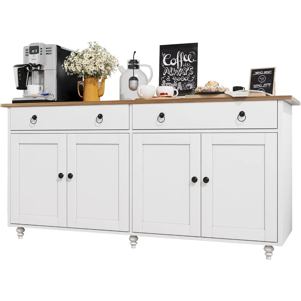 Buffet Cabinet with Storage, 55" Sideboard Buffet Cabinet with 2 Drawers and 4 Doors, Modern Coffee Bar Cabinet, W
Buffet Cabinet with Storage, 55" Sideboard Buffet Cabinet with 2 Drawers and 4 Doors, Modern Coffee Bar Cabinet, W