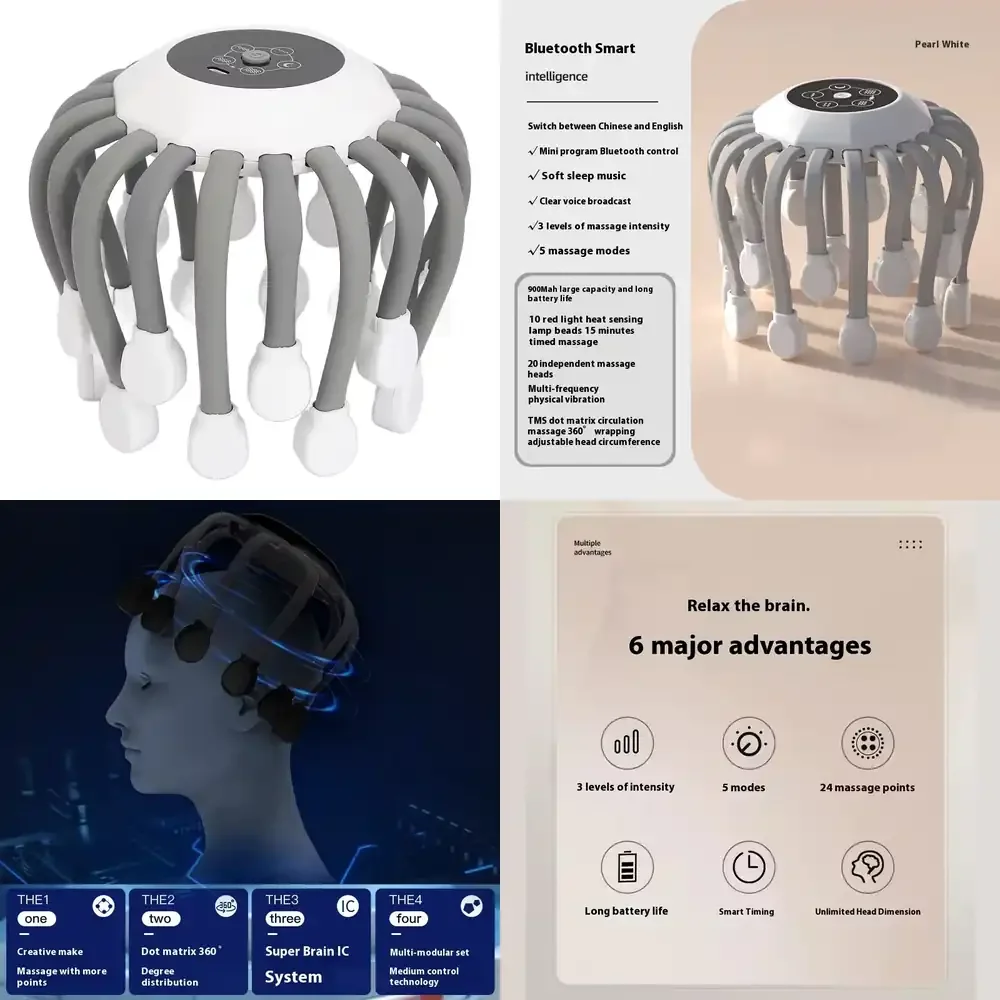 Factory Wholesale Octopus Electric Scalp Massager with 20 Claws Physiotherapy Head Vibration Massager
Factory Wholesale Octopus Electric Scalp Massager with 20 Claws Physiotherapy Head Vibration Massager