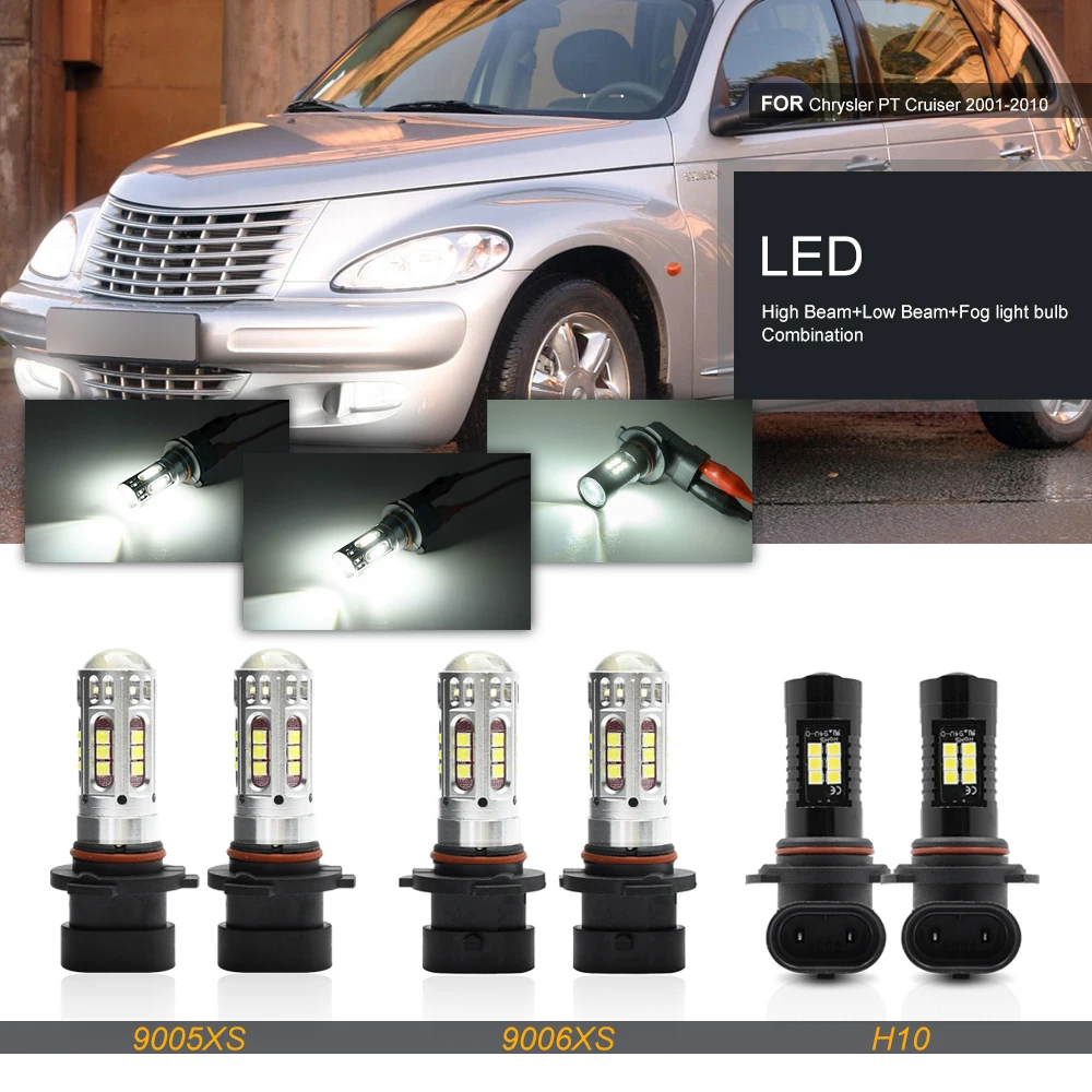 Для Chrysler PT Cruiser 2001-2010, бампер, обновленная Замена 9005XS 9006XS светодиодный, фары ближнего/дальнего света, противотуманные лампы
Для Chrysler PT Cruiser 2001-2010, бампер, обновленная Замена 9005XS 9006XS светодиодный, фары ближнего/дальнего света, противотуманные лампы