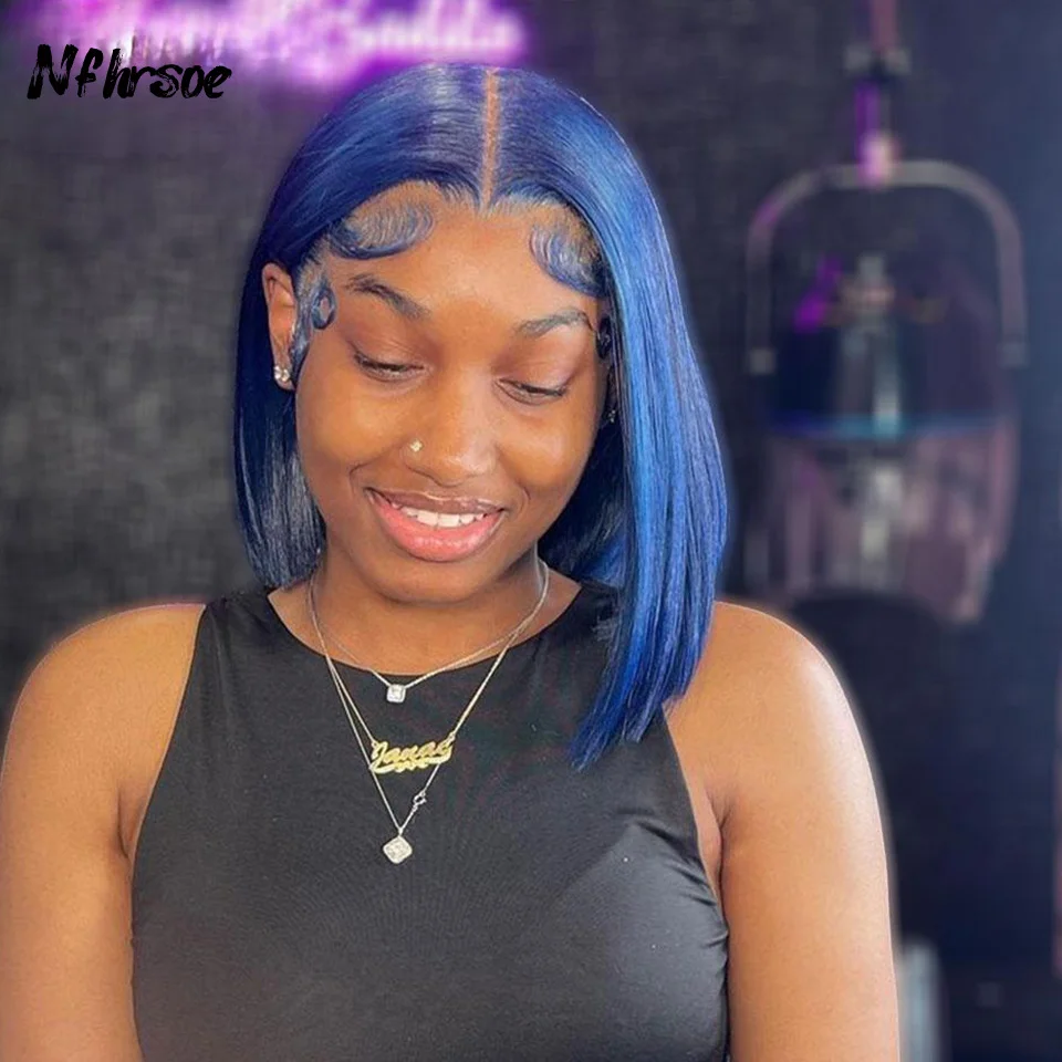 Cosplay Transparent Lace Frontal Wigs Dark Blue Straight Bob Brazilian Colored Human Hair Wig For Women Pre Plucked Wear And Go
Cosplay Transparent Lace Frontal Wigs Dark Blue Straight Bob Brazilian Colored Human Hair Wig For Women Pre Plucked Wear And Go