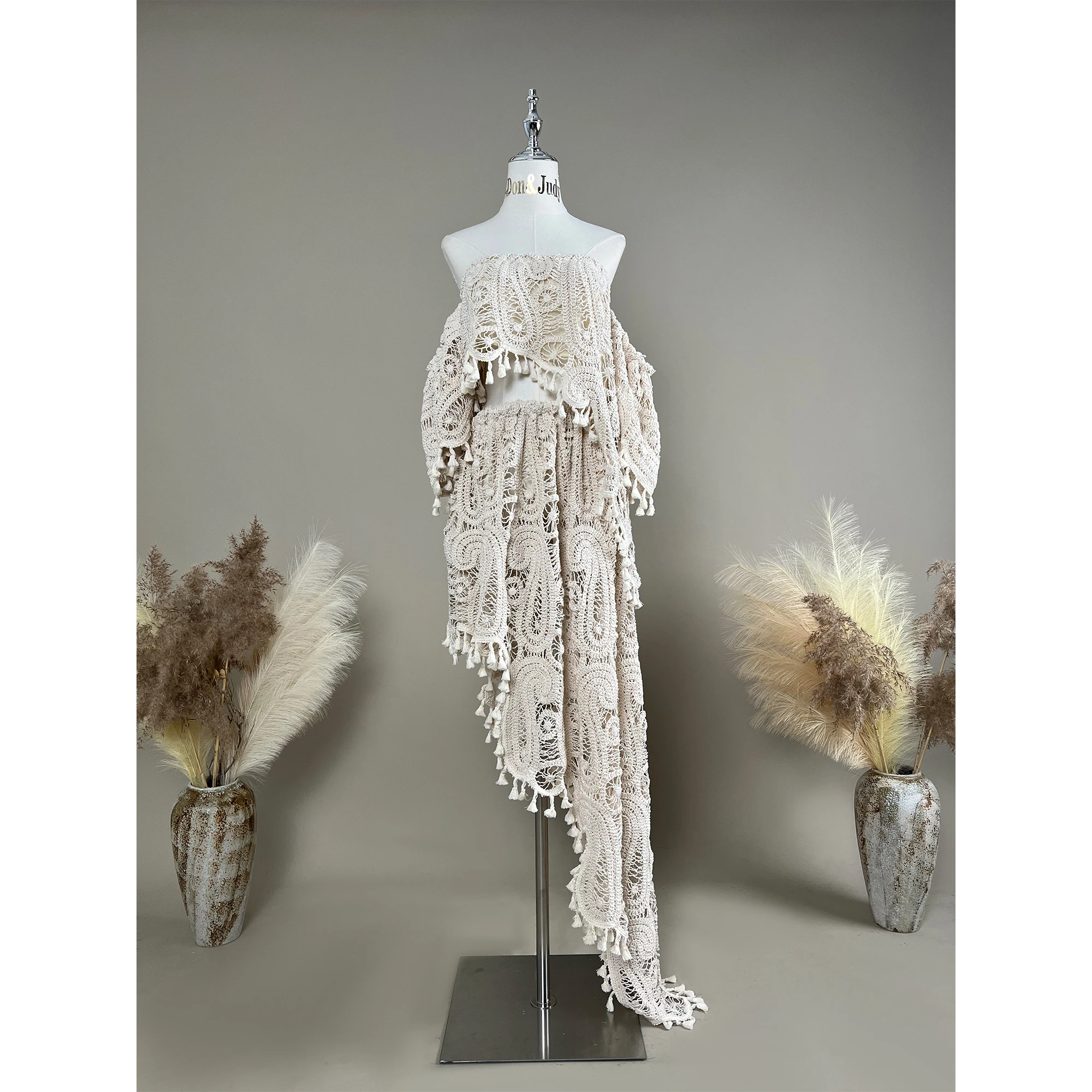 Don&Judy Irregular Cotton Tassels Off Shoulder Two Piece Gown Maternity Photography Dress Bohemian Pregnancy Photoshooting Dress
Don&Judy Irregular Cotton Tassels Off Shoulder Two Piece Gown Maternity Photography Dress Bohemian Pregnancy Photoshooting Dress