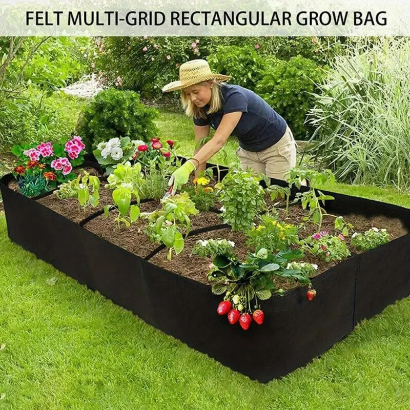 Felt Fabric Raised Garden Bed, 8-Grid Portable Rectangle Grow Bag, Reusable Vegetable Planter Box for Indoor & Outdoor Gardening
Felt Fabric Raised Garden Bed, 8-Grid Portable Rectangle Grow Bag, Reusable Vegetable Planter Box for Indoor & Outdoor Gardening