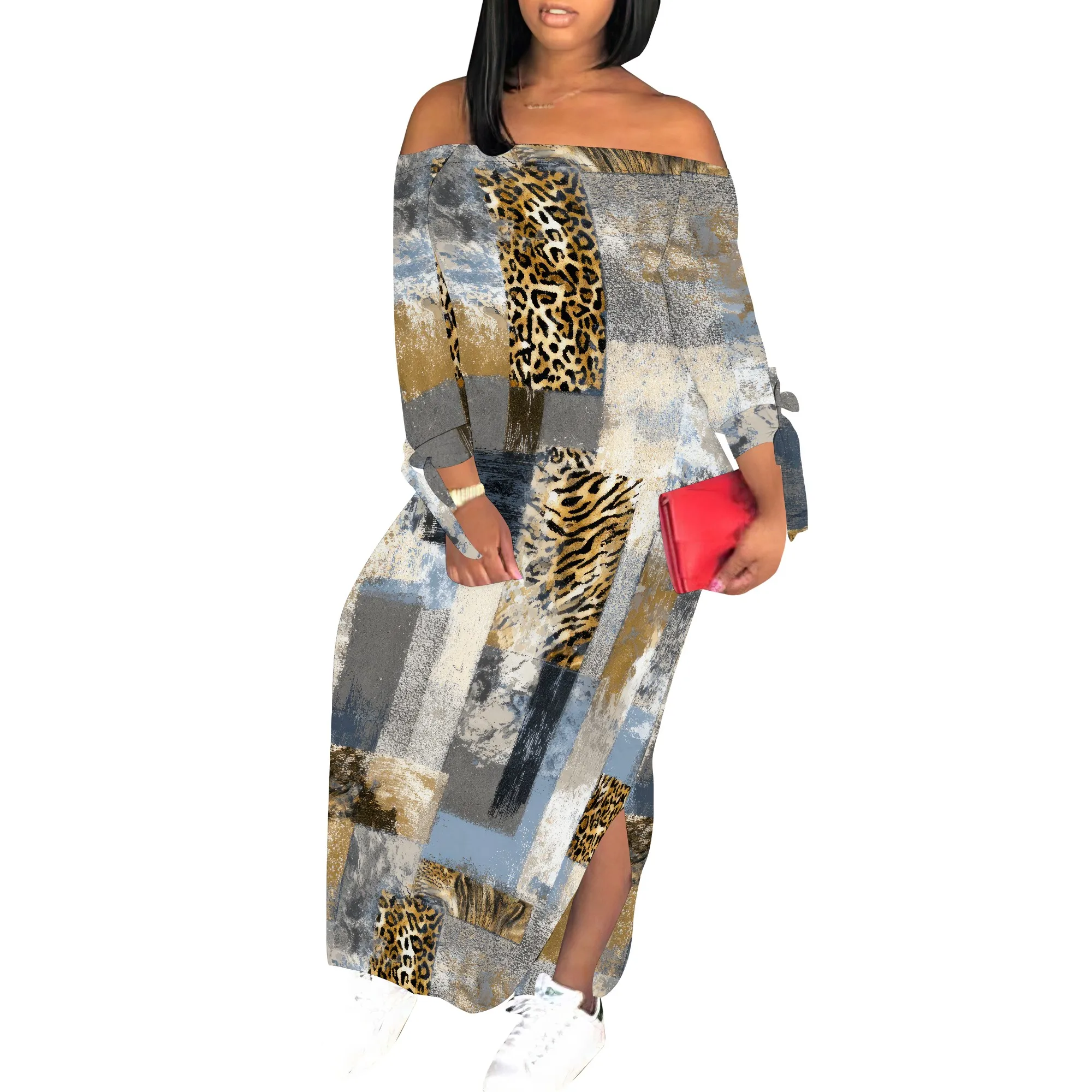 Women's Midi Dress,3/4 Sleeves Cocktail Party Dress Curvy Wrap Sexy Geometric Pattern Dresses with Belt
Women's Midi Dress,3/4 Sleeves Cocktail Party Dress Curvy Wrap Sexy Geometric Pattern Dresses with Belt