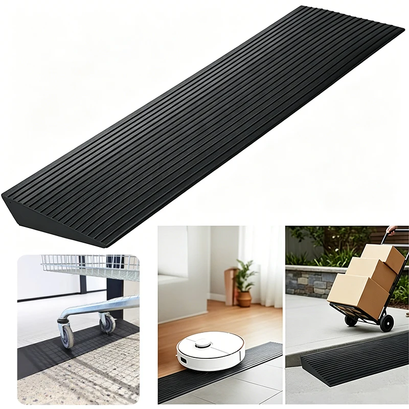 0.6" Rise Rubber Threshold Ramp, Heavy-Duty Non-Slip Ramp for Door Thresholds, Indoor Outdoor Wheelchair Threshold Ramps for Doorways
0.6" Rise Rubber Threshold Ramp, Heavy-Duty Non-Slip Ramp for Door Thresholds, Indoor Outdoor Wheelchair Threshold Ramps for Doorways