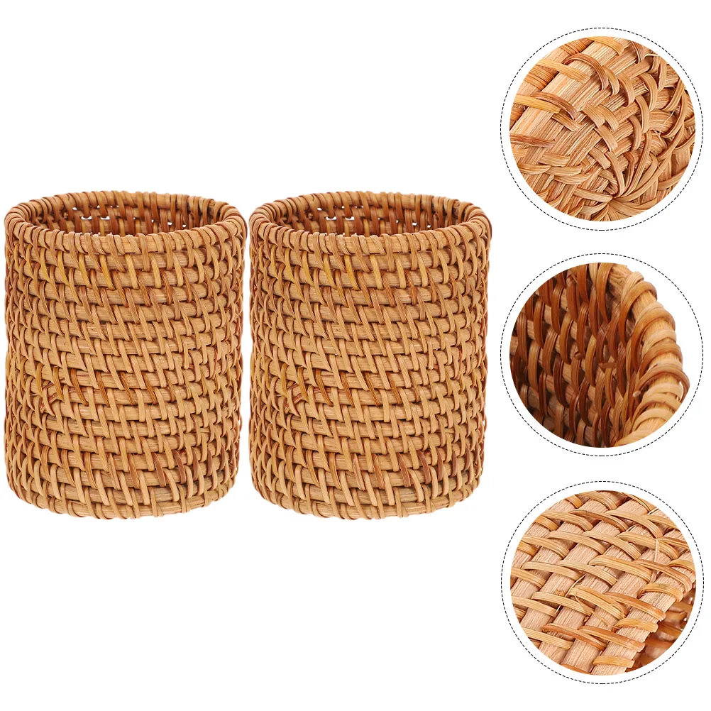 2 Pcs Makeup Rattan Pen Holder Holders Pencil Container Bucket Cup Office Bohemian Decor
2 Pcs Makeup Rattan Pen Holder Holders Pencil Container Bucket Cup Office Bohemian Decor