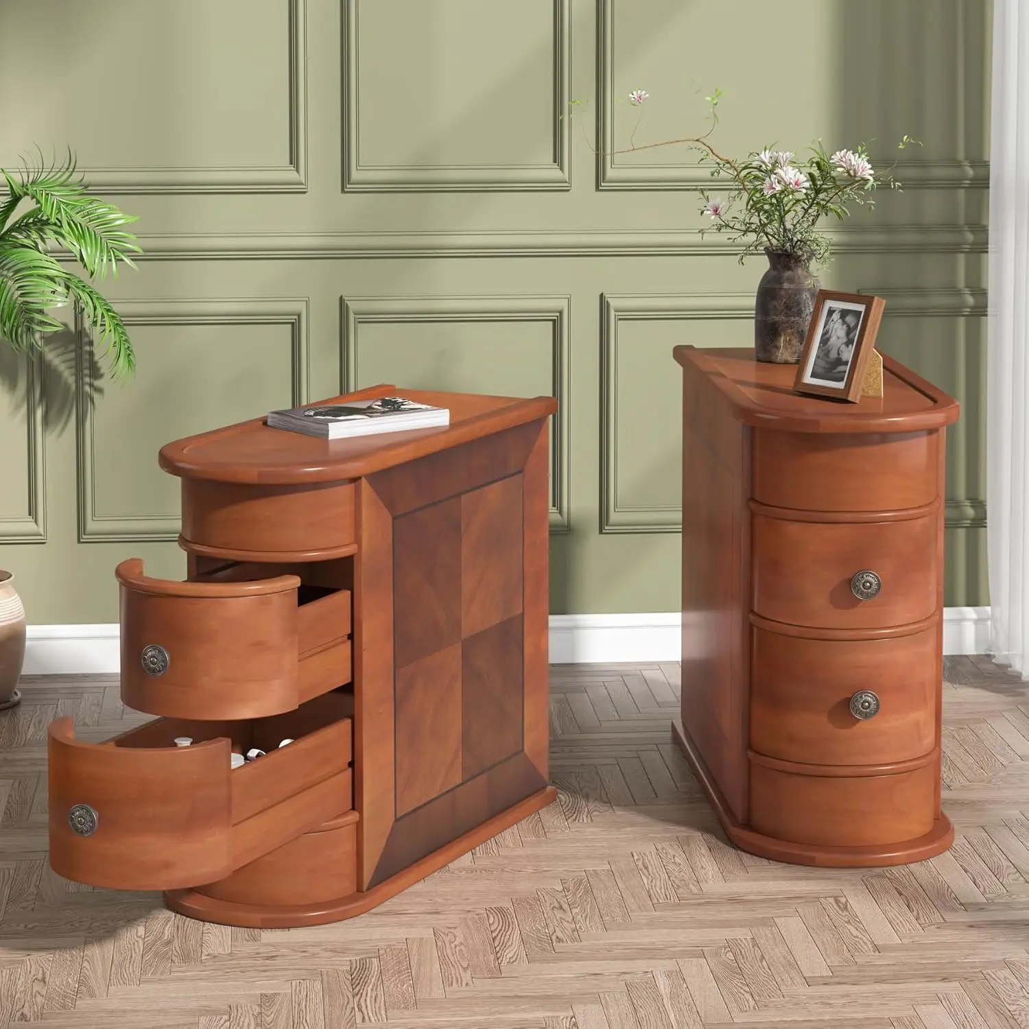 Tribesigns End Table Set of 2, Sofa Side Table with Storage No Assembly Required, Slim Nightstand with 2 Drawers, Vintage Wood
Tribesigns End Table Set of 2, Sofa Side Table with Storage No Assembly Required, Slim Nightstand with 2 Drawers, Vintage Wood