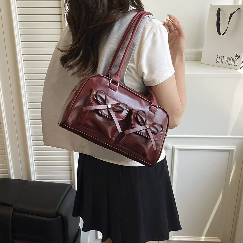 Women Retro Y2K Winter Handbag PU Leather Balletcore Bowknot Spacious All-Matching Underarm Shoulder Bag
Women Retro Y2K Winter Handbag PU Leather Balletcore Bowknot Spacious All-Matching Underarm Shoulder Bag