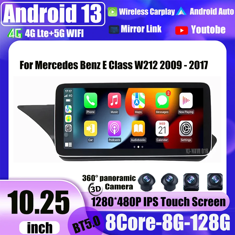Автомобильный Raido Android 13 стерео для Mercedes Benz E Class W212 2009 - 2017 IPS экран мультимедийный плеер видео GPS навигация 360 Cam
Автомобильный Raido Android 13 стерео для Mercedes Benz E Class W212 2009 - 2017 IPS экран мультимедийный плеер видео GPS навигация 360 Cam