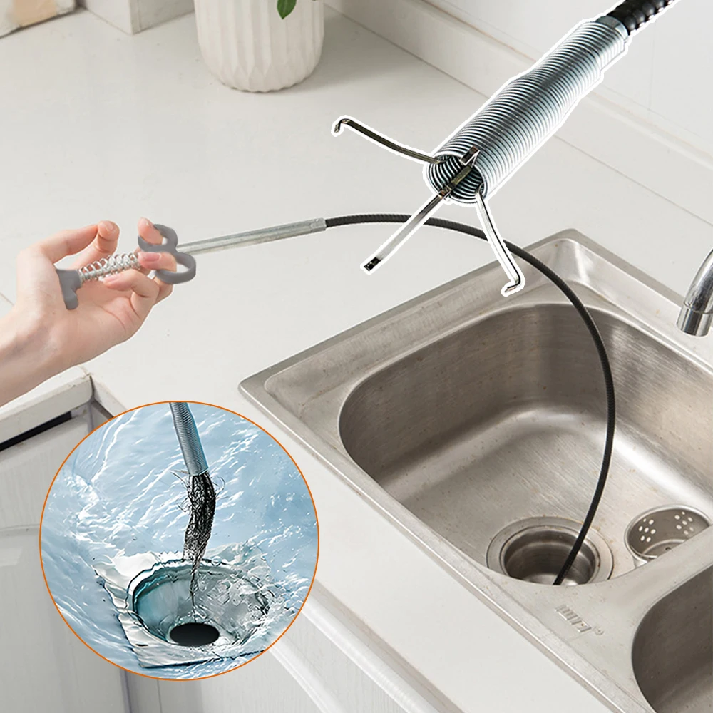Clog Plug Hole Bathroom Hair Cleaner Shower Pipeline Blockage Hook Sewer Pipe Unblocker 60/90/160cm Kitchen Sink Dredging Tool
Clog Plug Hole Bathroom Hair Cleaner Shower Pipeline Blockage Hook Sewer Pipe Unblocker 60/90/160cm Kitchen Sink Dredging Tool
