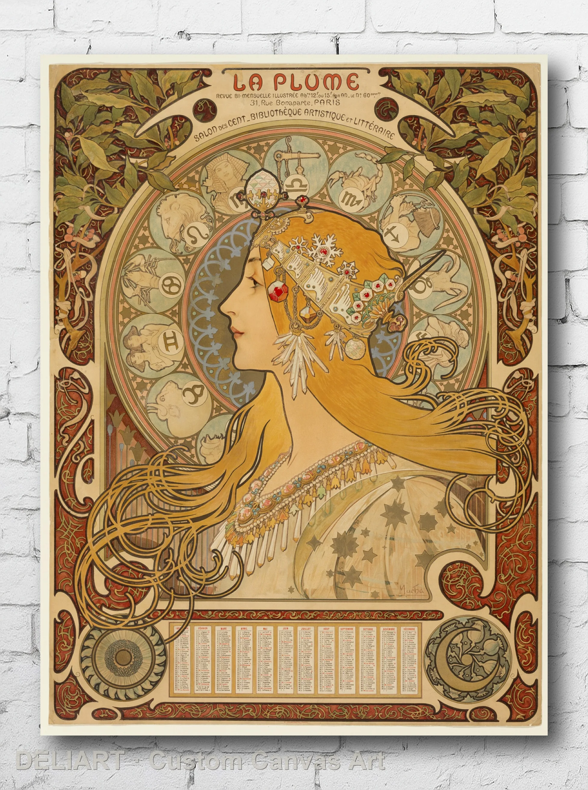 Zodiaque ("La Plume") by Alphonse Marie Mucha - Vintage Travel Art Canvas Wall Art Poster Print Vintage Home Decor Unframed
Zodiaque ("La Plume") by Alphonse Marie Mucha - Vintage Travel Art Canvas Wall Art Poster Print Vintage Home Decor Unframed