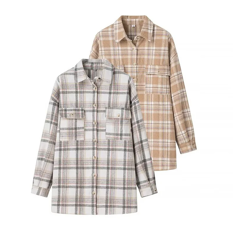 New 2025 Fashion Women's Versatile Plaid Turn-down Collar Single-breasted Long Sleeve Pocket Decorated Casual Shirt
New 2025 Fashion Women's Versatile Plaid Turn-down Collar Single-breasted Long Sleeve Pocket Decorated Casual Shirt