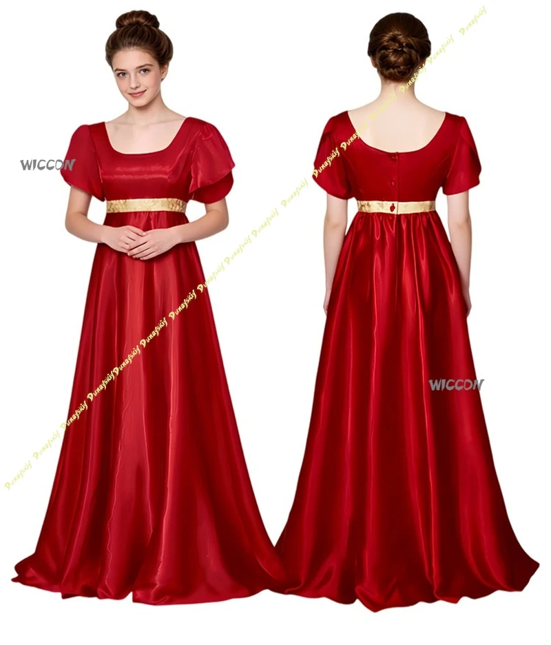19th Century Satin Vintage Victorian Ball Gown Empire Waist Regency Dress Women Halloween Cosplay Party Costume
19th Century Satin Vintage Victorian Ball Gown Empire Waist Regency Dress Women Halloween Cosplay Party Costume