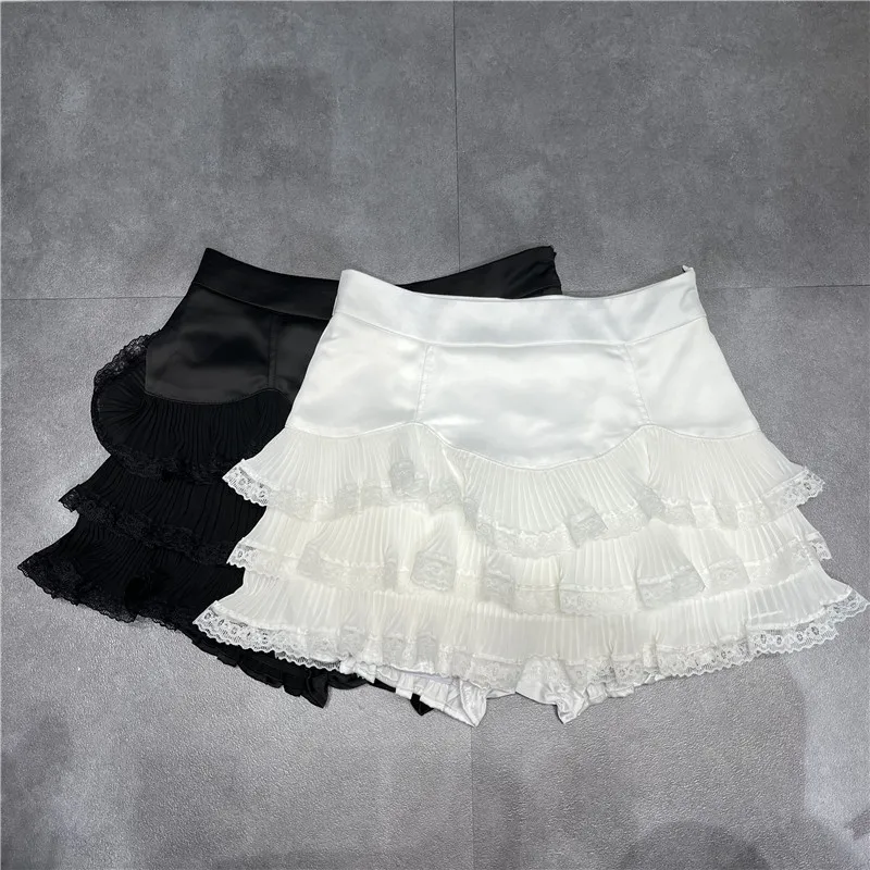 Ballet Girl Style Pleated Lace Splice Anti-Light Half Skirt Women's A-Line Short Skirt High Waist Pure Color Commute Elegant
Ballet Girl Style Pleated Lace Splice Anti-Light Half Skirt Women's A-Line Short Skirt High Waist Pure Color Commute Elegant