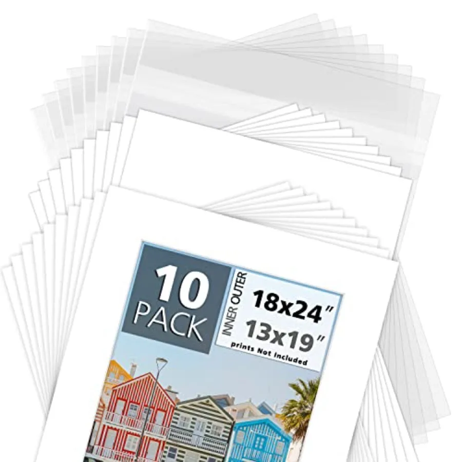 MBC MAT BOARD CENTER Pack of 10- Pre-Cut - Mats - Pictures Photos Framing - Kit Includes: 10 Backboards and 10 Clear Bags - Aci
MBC MAT BOARD CENTER Pack of 10- Pre-Cut - Mats - Pictures Photos Framing - Kit Includes: 10 Backboards and 10 Clear Bags - Aci