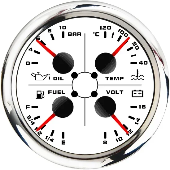 Fuel Meter Water Temperature Meter Voltmeter Oil Pressure Multifunctional General Motors Marine Yacht Instrument Measurement
Fuel Meter Water Temperature Meter Voltmeter Oil Pressure Multifunctional General Motors Marine Yacht Instrument Measurement