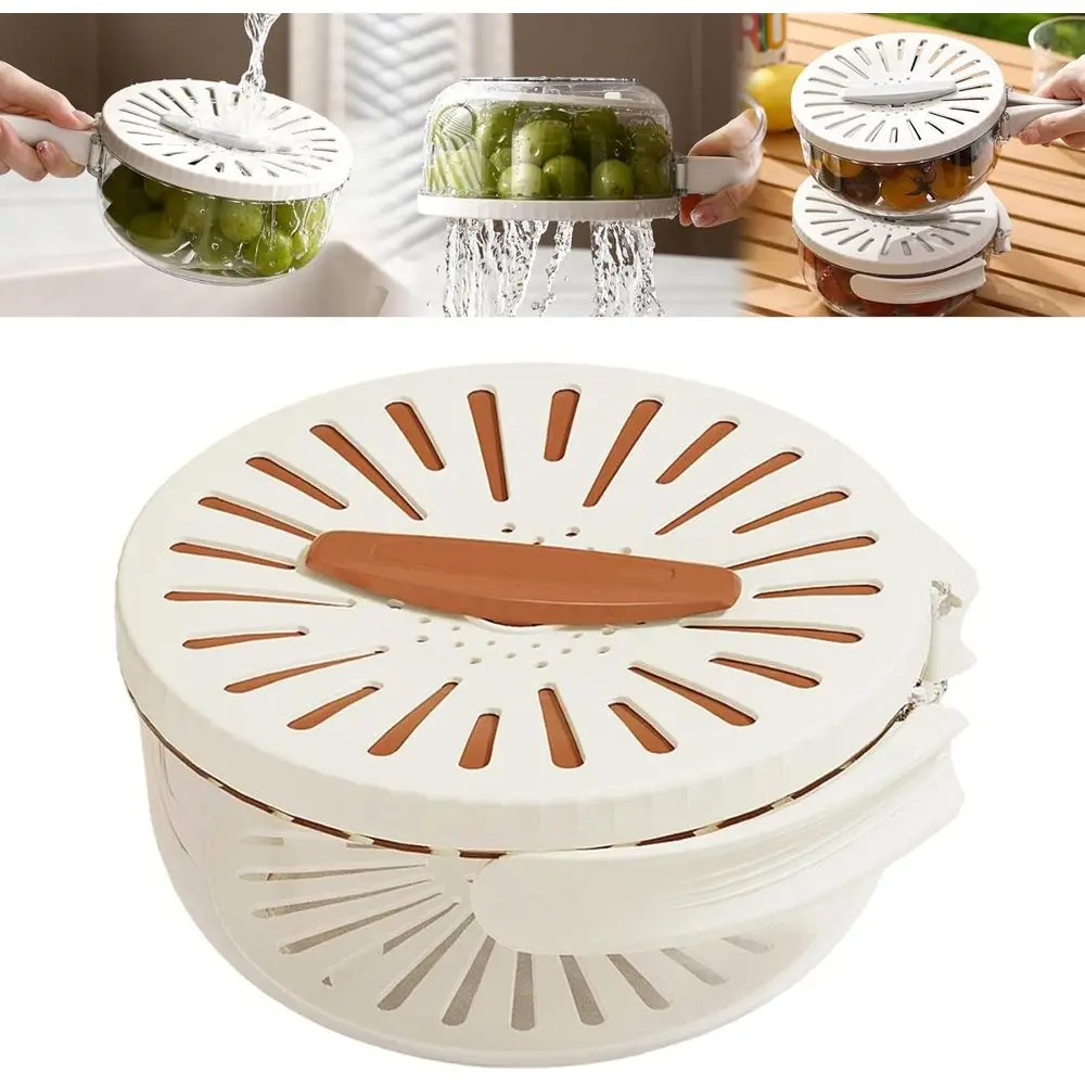 Collapsible Dual-Layer Drainer Bowl with Lid for Fruits and Vegetables, Portable 6.1 Brown Strainer
Collapsible Dual-Layer Drainer Bowl with Lid for Fruits and Vegetables, Portable 6.1 Brown Strainer