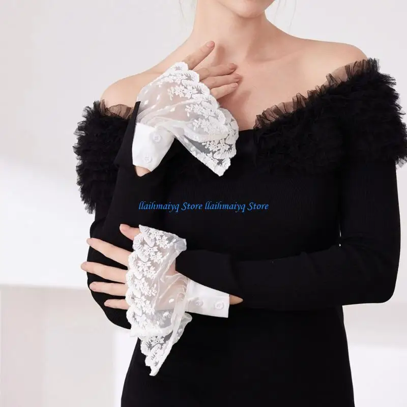 573B Floral Faux Sleeve Cuffs for Women Lace Wrist Cuffs Dressing Up Accessory for Wedding Party Cosplay and Prom Looks
573B Floral Faux Sleeve Cuffs for Women Lace Wrist Cuffs Dressing Up Accessory for Wedding Party Cosplay and Prom Looks