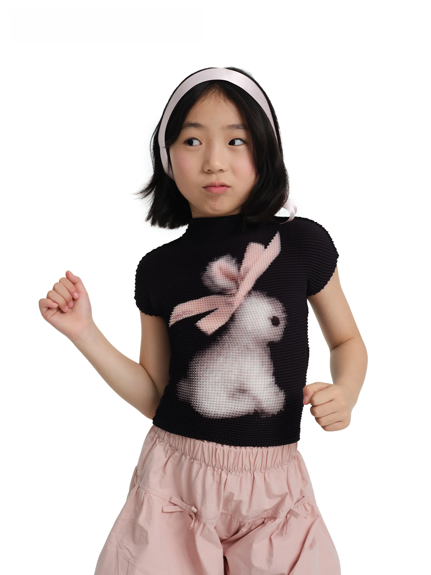 MOF Girls Folded Shirt Black Ribbon Rabbit Children's Graffiti T-shirt Short Sleeve Summer Cute Style Polyester Fabric Printed
MOF Girls Folded Shirt Black Ribbon Rabbit Children's Graffiti T-shirt Short Sleeve Summer Cute Style Polyester Fabric Printed