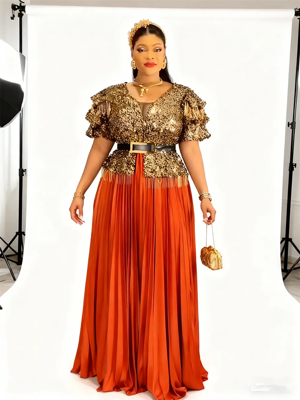 Роскошные африканские платья для женщин, элегантное вечернее платье больших размеров с блестками, турецкий кафтан, Анкара Дашики, африканская одежда, халат 
Роскошные африканские платья для женщин, элегантное вечернее платье больших размеров с блестками, турецкий кафтан, Анкара Дашики, африканская одежда, халат