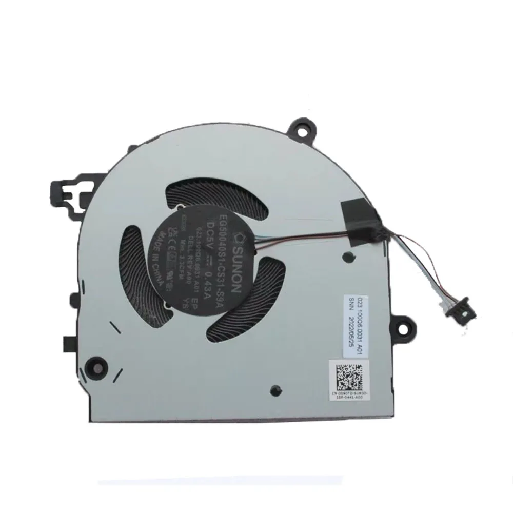 Laptop CPU Cooling Fan For Dell Latitude 13 5330 0090TD EG50040S1-CS31-S9A DC5V 0.43A 023.100Q6.0031 A01 Min.3.3cfm
Laptop CPU Cooling Fan For Dell Latitude 13 5330 0090TD EG50040S1-CS31-S9A DC5V 0.43A 023.100Q6.0031 A01 Min.3.3cfm