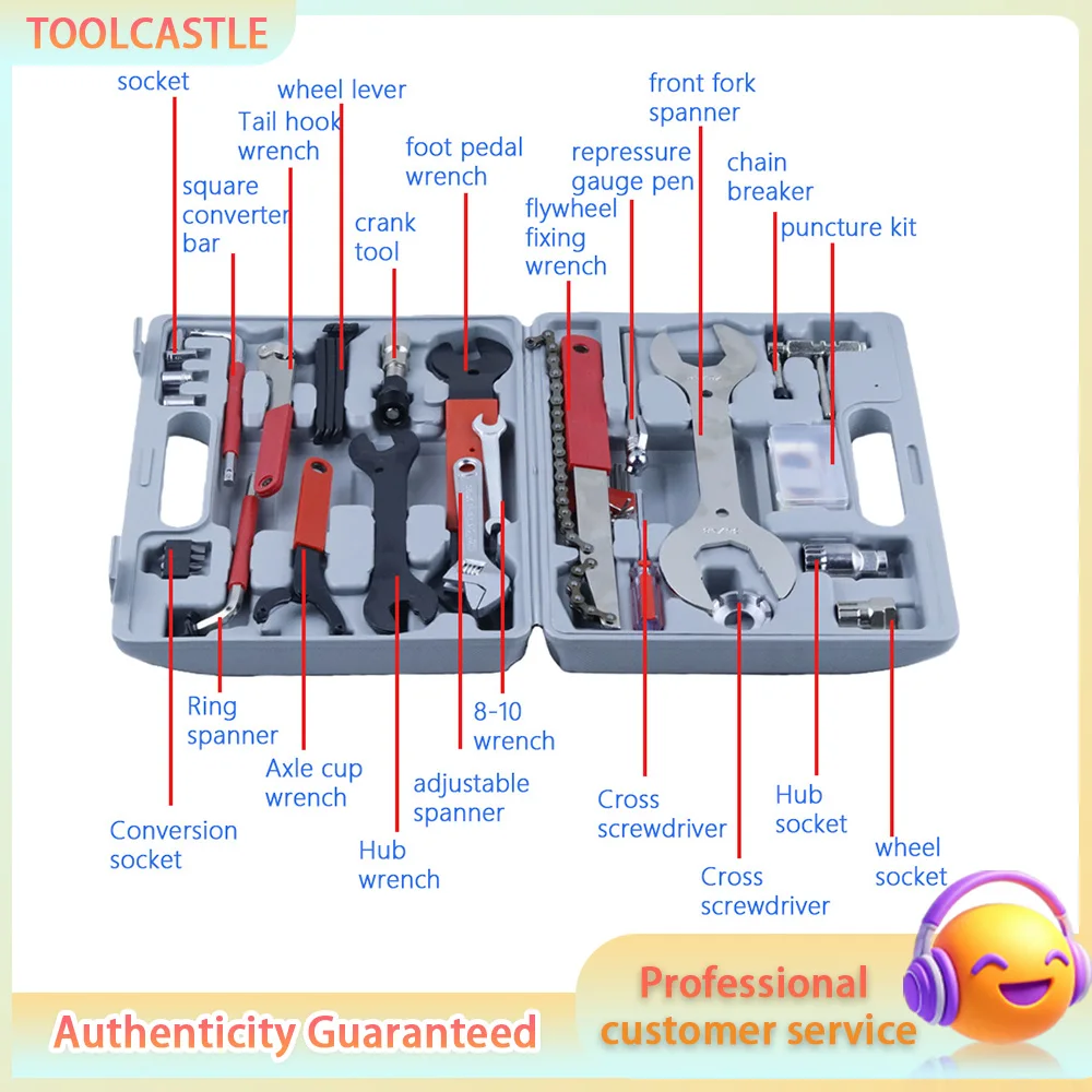 Bicycle Repair Tool Kit, Multifunctional Bike Maintenance Tool Set, Complete Cycling Repair Toolbox
Bicycle Repair Tool Kit, Multifunctional Bike Maintenance Tool Set, Complete Cycling Repair Toolbox