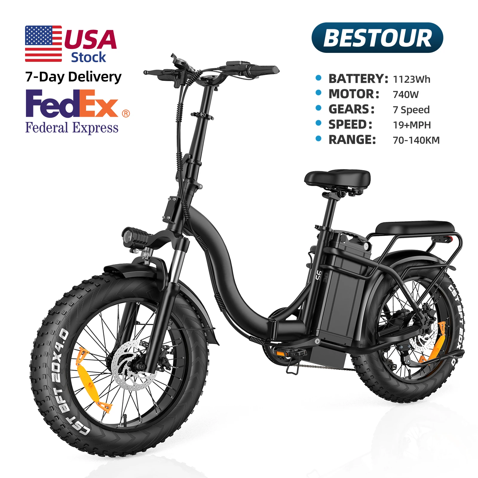 BESTOUR-S6 Folding Electric Bike for Adults, Large Removable Battery E Bike, 20 "Fat Tire, 1000W, 48V, 23.4AH
BESTOUR-S6 Folding Electric Bike for Adults, Large Removable Battery E Bike, 20 "Fat Tire, 1000W, 48V, 23.4AH