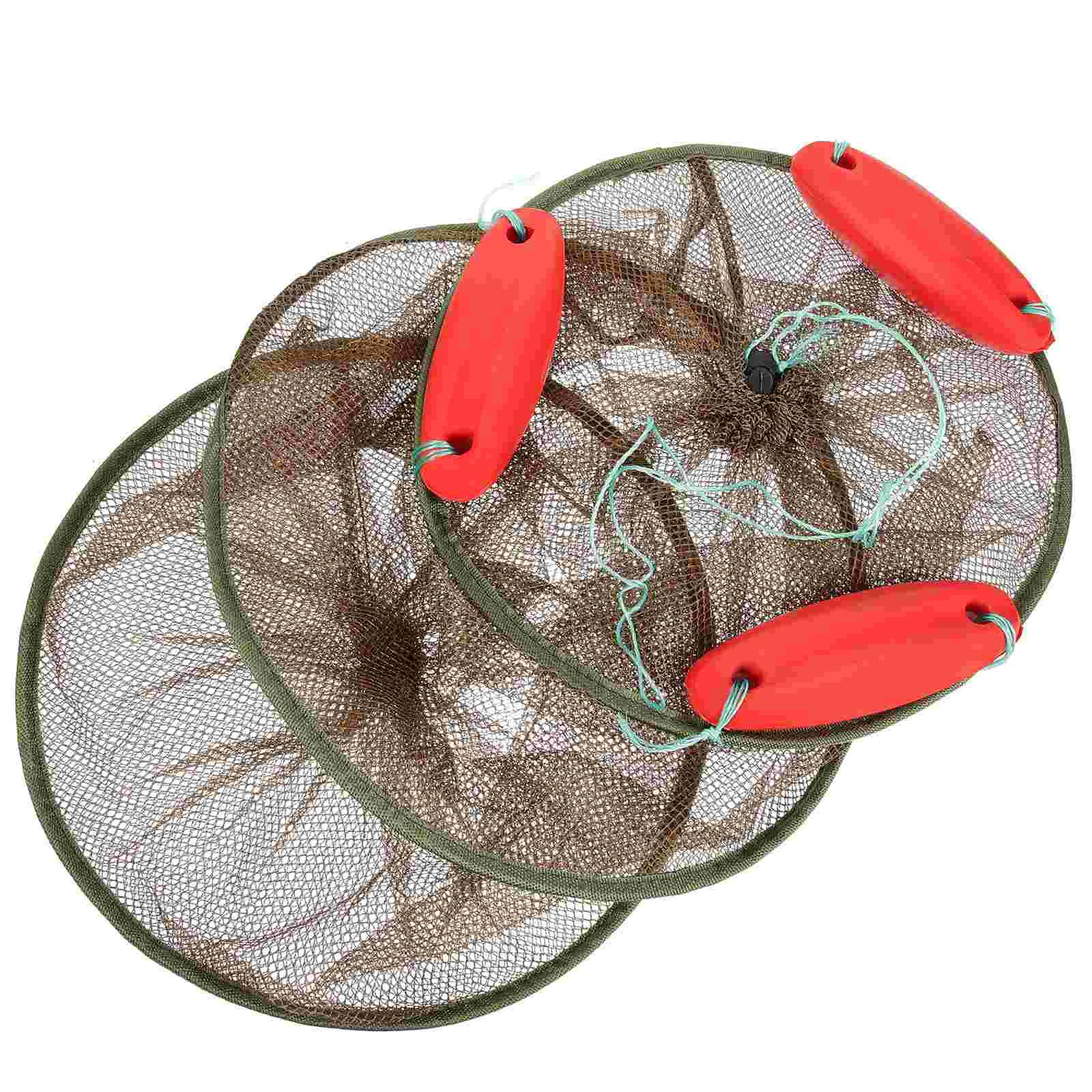 Coffee Brown Thick Mesh Fishing Net Guard Three Floats Portable Foldable Big Capacity Fish Shrimp Basket Reusable
Coffee Brown Thick Mesh Fishing Net Guard Three Floats Portable Foldable Big Capacity Fish Shrimp Basket Reusable
