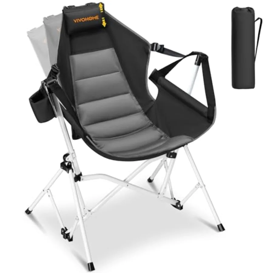 Camping Hammock Chair for Outdoor Use 600D Breathable Mesh Gray Portable Swinging Rocking Design with Adjustable Pillow Back an
Camping Hammock Chair for Outdoor Use 600D Breathable Mesh Gray Portable Swinging Rocking Design with Adjustable Pillow Back an
