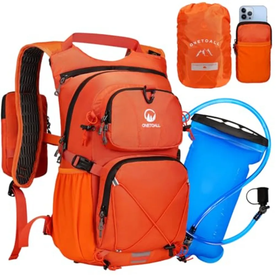 Hydration Backpack 22L Hiking Backpack with 2L Leakproof Bladder Sewn-in Rain Cover Insulated Compartment for Men and Women Run
Hydration Backpack 22L Hiking Backpack with 2L Leakproof Bladder Sewn-in Rain Cover Insulated Compartment for Men and Women Run