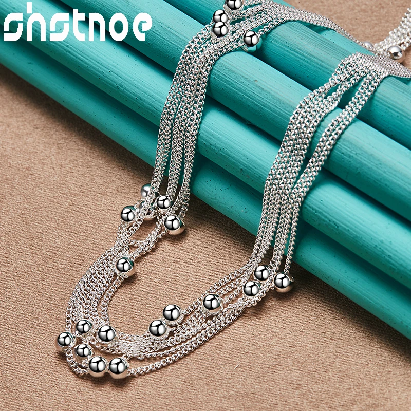 SHSTONE 925 Sterling Silver Multilayer Small Smooth Bead Ball Grapes Chain Necklace For Women Wedding Party Fashion Jewelry Gift
SHSTONE 925 Sterling Silver Multilayer Small Smooth Bead Ball Grapes Chain Necklace For Women Wedding Party Fashion Jewelry Gift