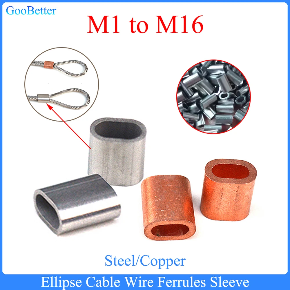 1-100Pcs Ellipse Cable Wire Ferrules Crimp Sleeve M1 to M16 Steel/Copper Cable Stopper Crimp Rope Hardware Accessories
1-100Pcs Ellipse Cable Wire Ferrules Crimp Sleeve M1 to M16 Steel/Copper Cable Stopper Crimp Rope Hardware Accessories