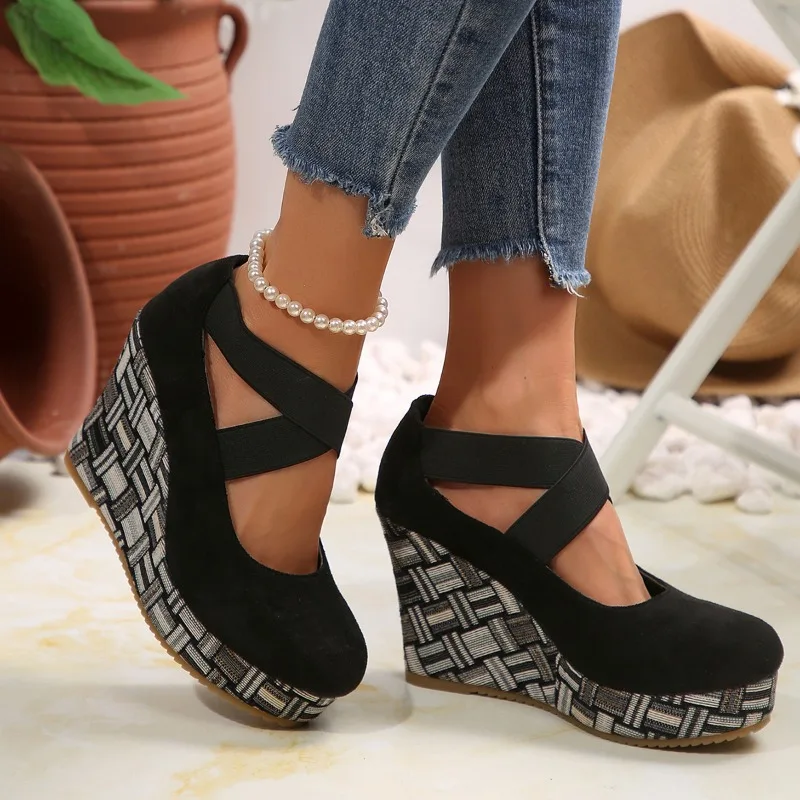 2025 Wedges shoes for women high heel pumps platform high heel partyfashion lady comfortable shoes
2025 Wedges shoes for women high heel pumps platform high heel partyfashion lady comfortable shoes